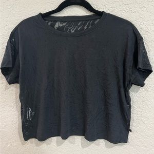 Cropped sheer Lululemon shirt